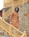 Mustard Checkered Kurta
