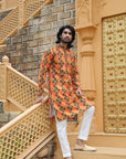 Mustard Checkered Kurta