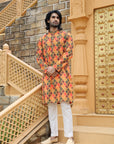 Mustard Checkered Kurta