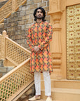 Mustard Checkered Kurta
