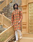 Mustard Checkered Kurta