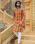 Mustard Checkered Kurta