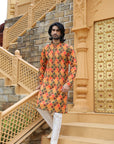 Mustard Checkered Kurta