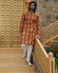 Mustard Checkered Kurta