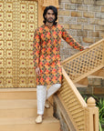 Mustard Checkered Kurta