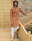 Mustard Checkered Kurta