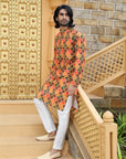 Mustard Checkered Kurta
