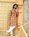 Mustard Checkered Kurta