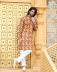 Mustard Checkered Kurta