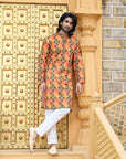 Mustard Checkered Kurta