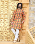 Mustard Checkered Kurta