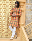 Mustard Checkered Kurta