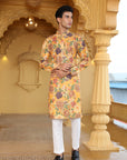 Mustard Floral Printed Kurta