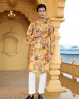 Mustard Floral Printed Kurta