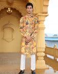 Mustard Floral Printed Kurta