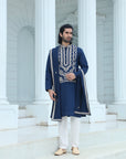 Midnight Blue Embroidered Kurta