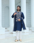Midnight Blue Embroidered Kurta