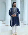 Midnight Blue Embroidered Kurta