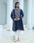 Midnight Blue Embroidered Kurta