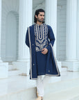 Midnight Blue Embroidered Kurta