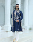 Midnight Blue Embroidered Kurta