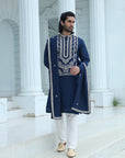 Midnight Blue Embroidered Kurta