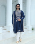 Midnight Blue Embroidered Kurta