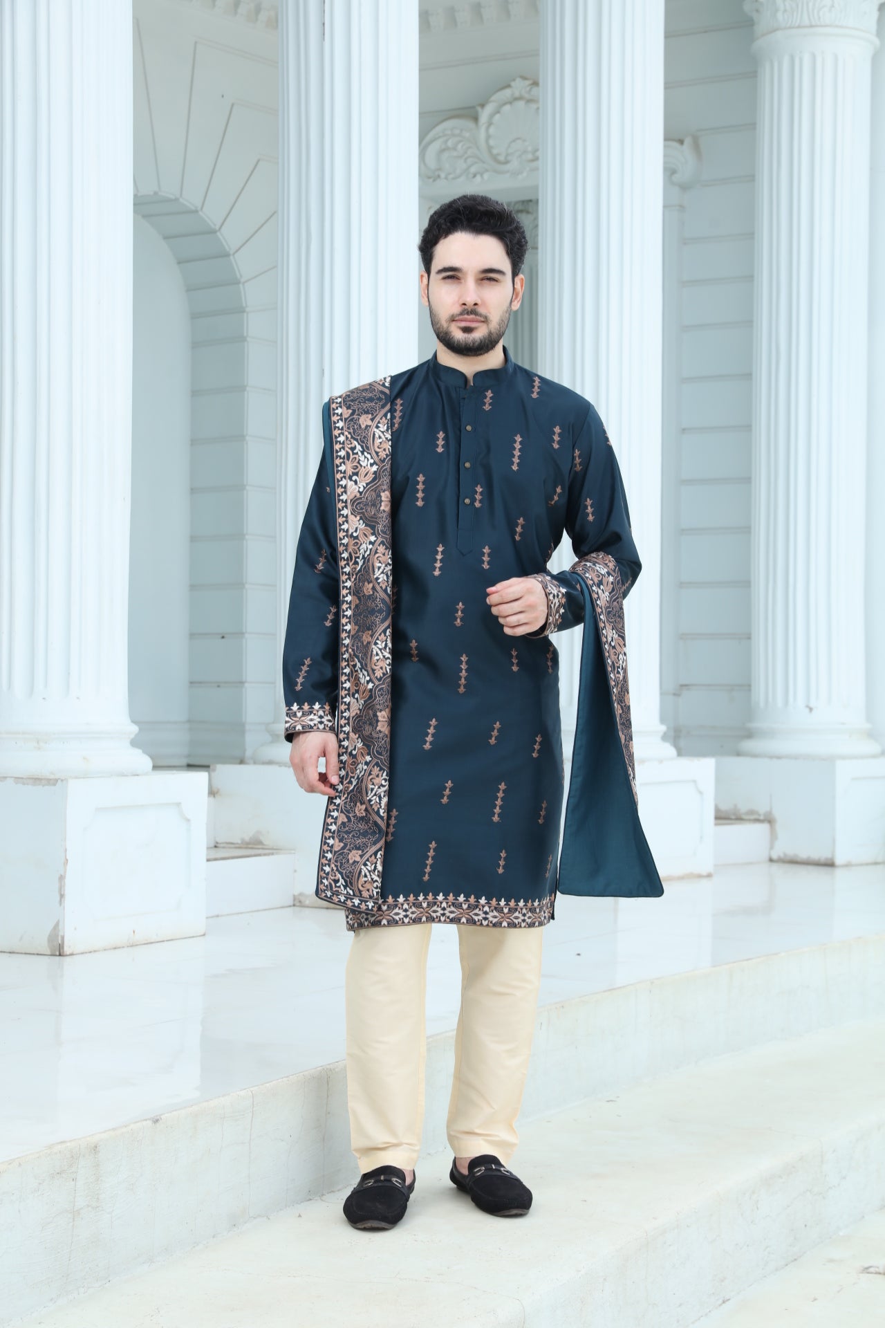 Deep Teal Kurta with Dupatta