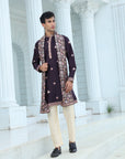 Plum Kurta Set with Butti Motifs