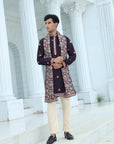 Plum Kurta Set with Butti Motifs