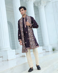 Plum Kurta Set with Butti Motifs