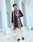 Plum Kurta Set with Butti Motifs