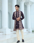 Plum Kurta Set with Butti Motifs