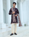 Plum Kurta Set with Butti Motifs