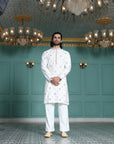White Butti Embroidered Kurta