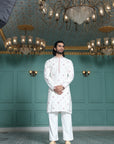 White Butti Embroidered Kurta