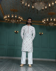 White Butti Embroidered Kurta