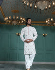 White Butti Embroidered Kurta