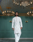 White Butti Embroidered Kurta