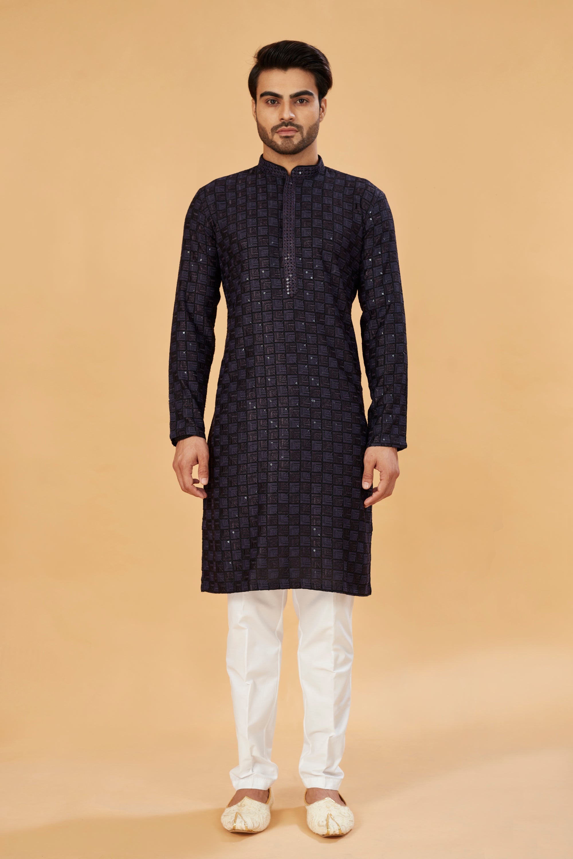 Black Embroidered Kurta