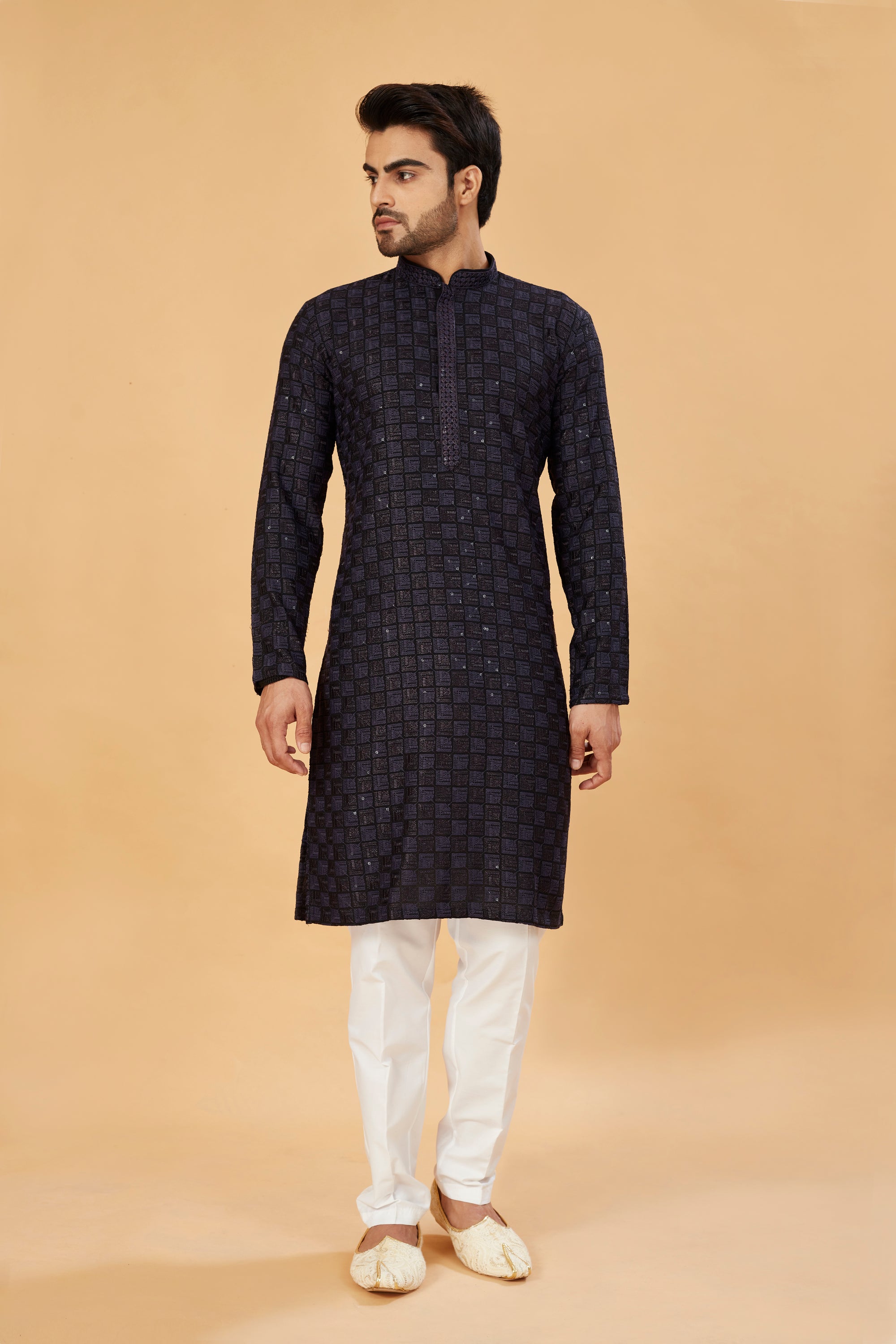 Black Embroidered Kurta