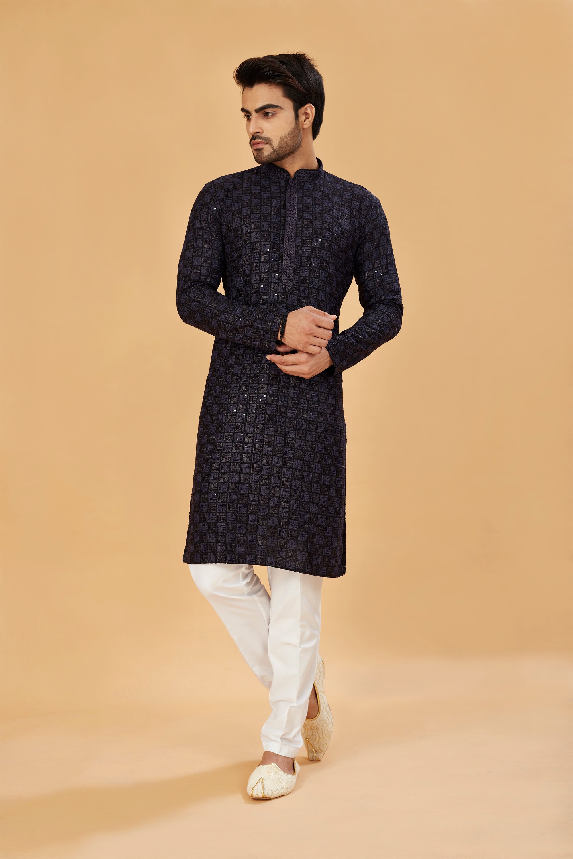 Black Embroidered Kurta