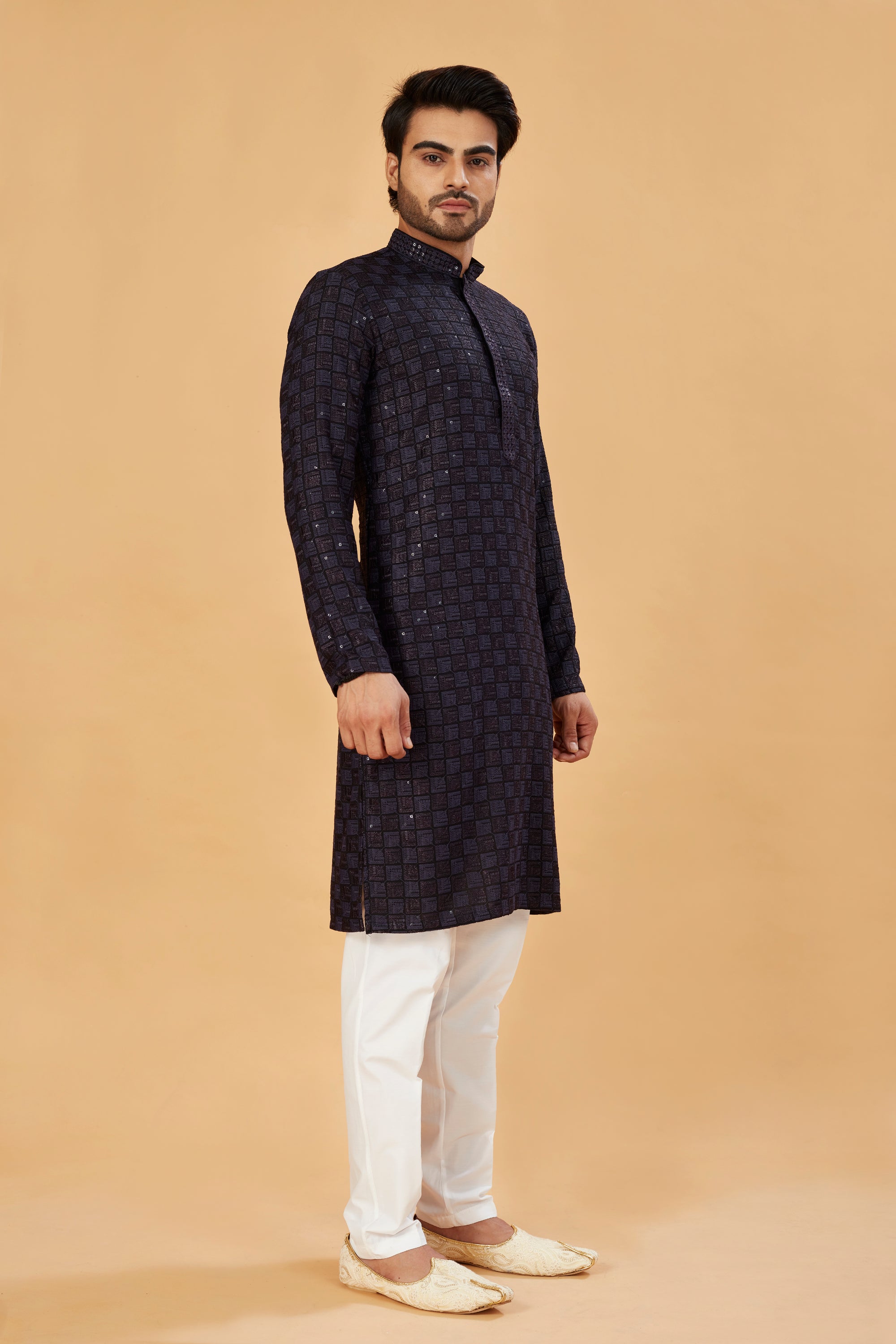 Black Embroidered Kurta