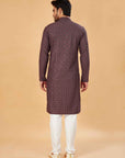 Brown Embroidered Kurta