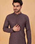 Brown Embroidered Kurta