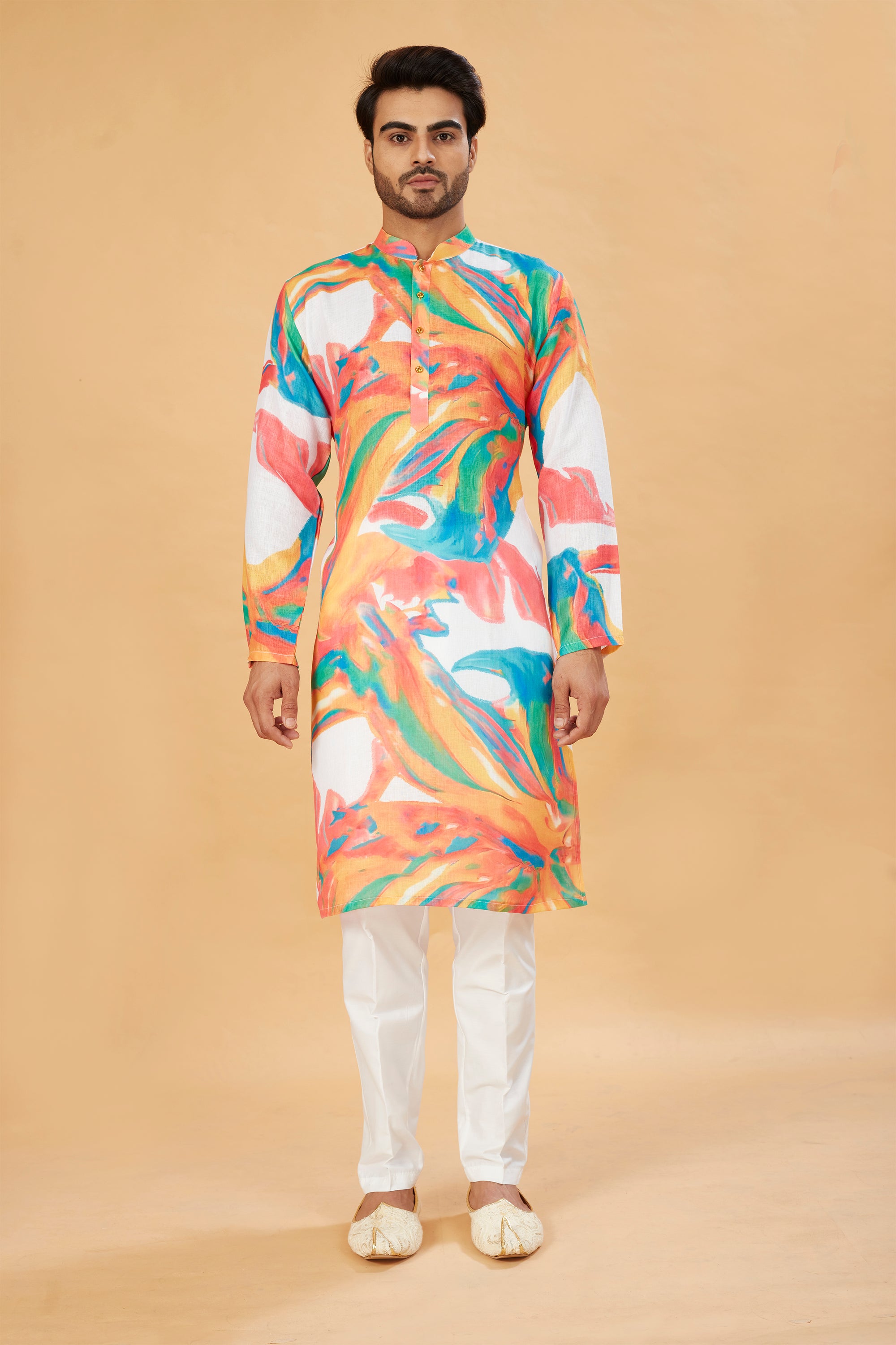 Vibrant Abstract-Print Kurta