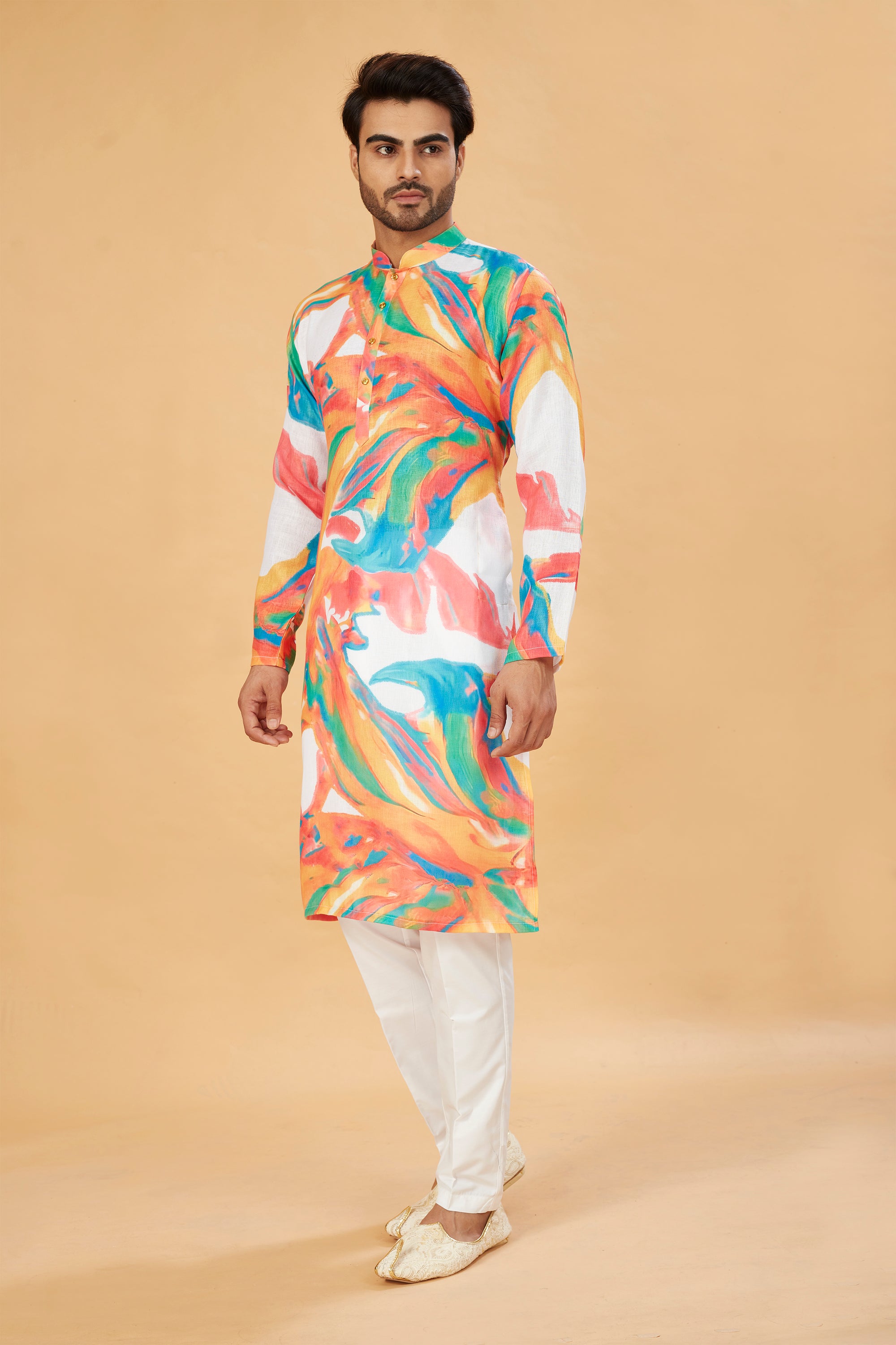 Vibrant Abstract-Print Kurta