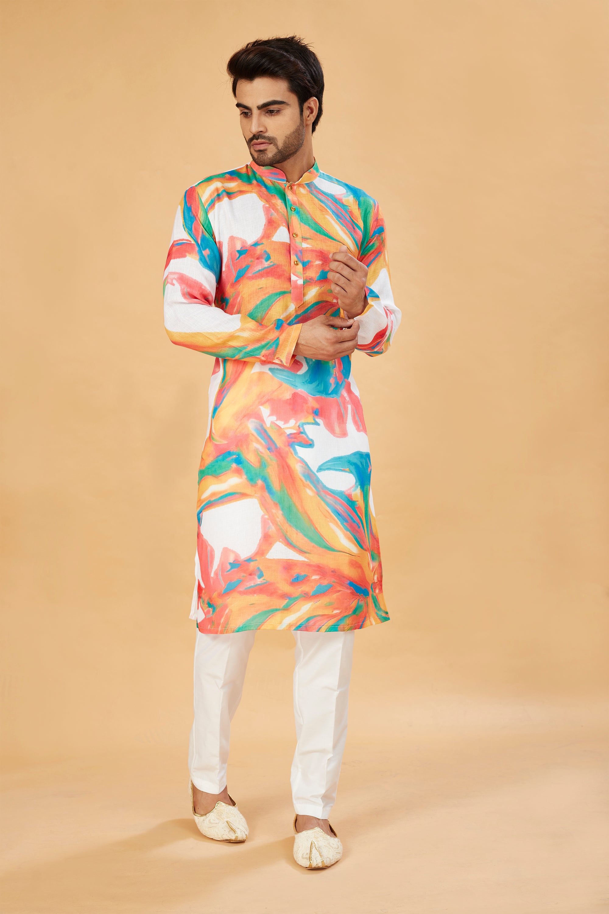 Vibrant Abstract-Print Kurta