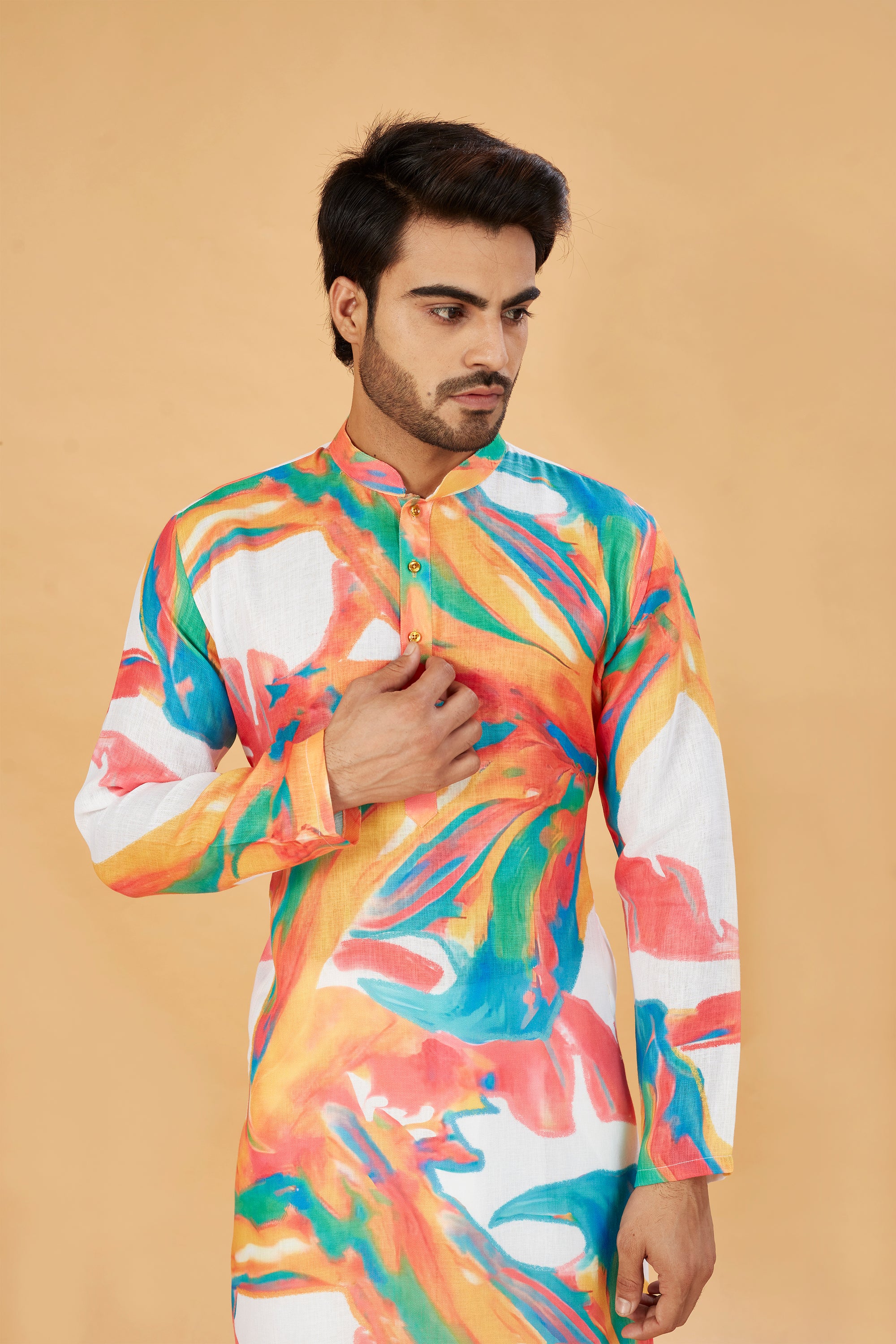Vibrant Abstract-Print Kurta