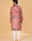Rust Red Abstract Print Kurta